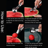 304 Stainless Steel Spoon Ice Cream Fruit Ball Scoop Cutlery Kitchen Tool Accessory - Extra Image