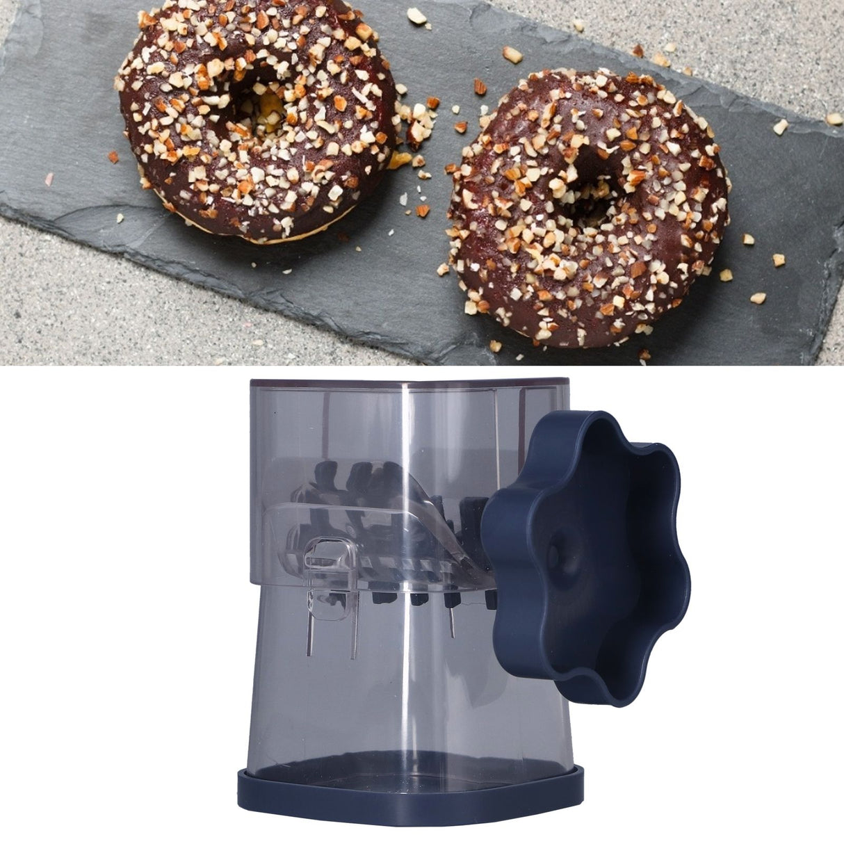 Manual Nut Chopper Effortless Easy to Clean Hand Crank Nut Grinder for Almonds Hazelnuts PecansNavy Blue