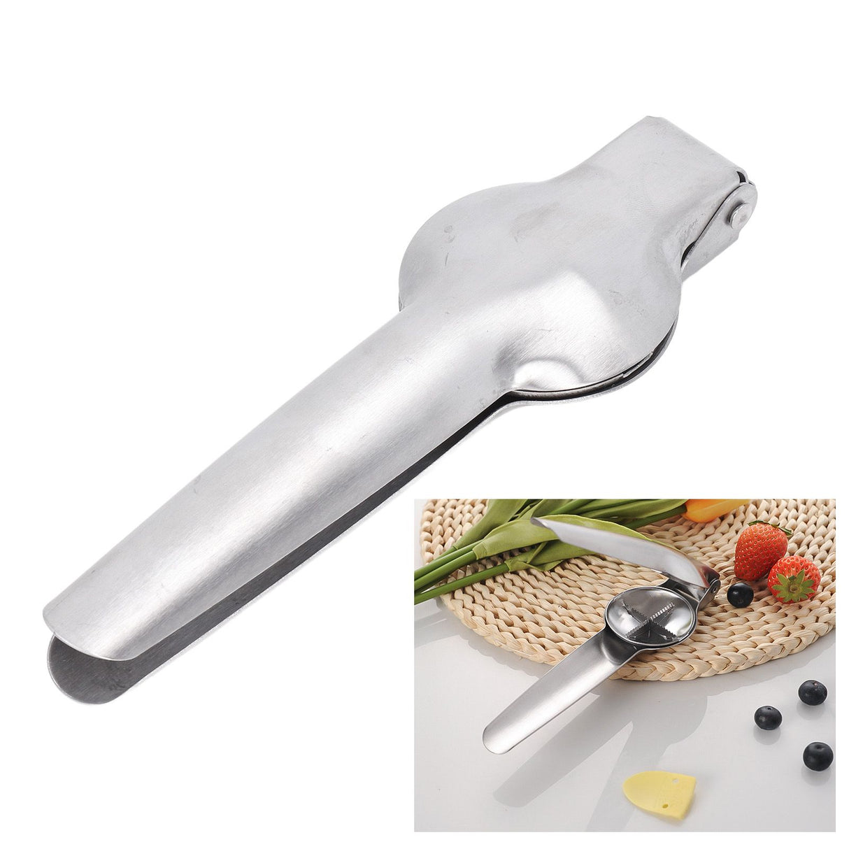 Nut Cracker Multifunction Stainless Steel High Hardness Cross Serrated Design Safe Effort Saving Lever Chestnut Cutter