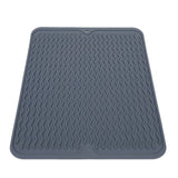 Dish Drying Mat Soft Flexible Rubber Heat Resistant Nonslip BPA Free Eco Friendly Wide Application Dish Drying PadBlue - Side View
