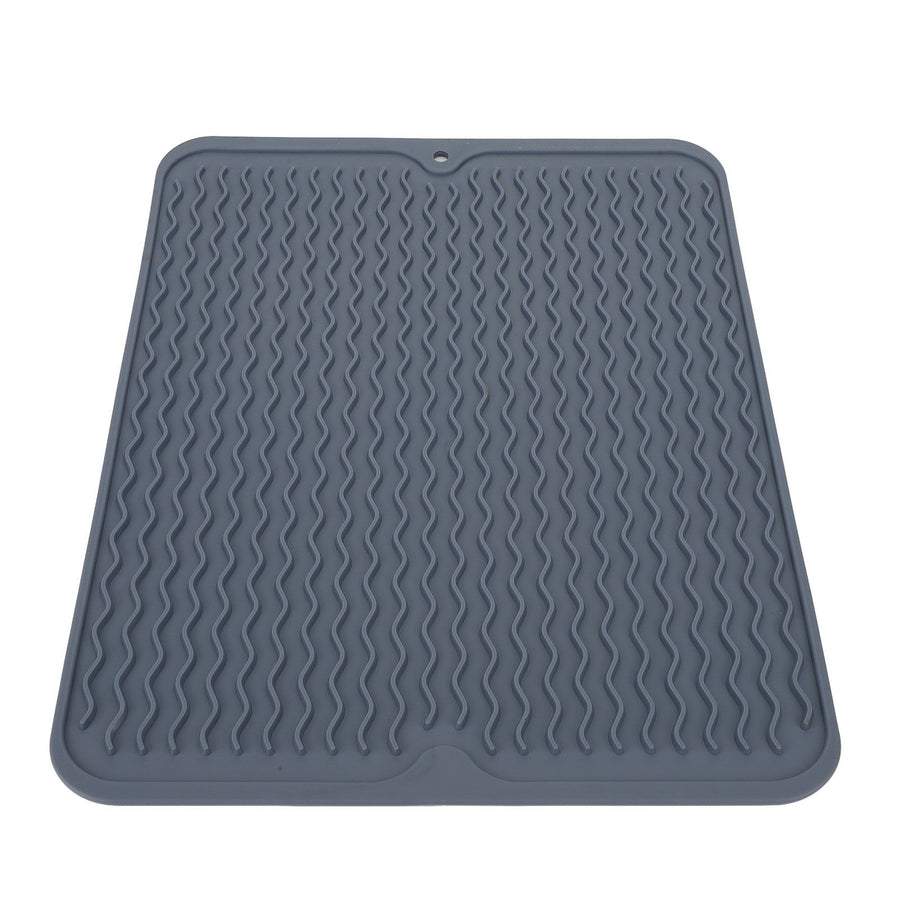 Dish Drying Mat Soft Flexible Rubber Heat Resistant Nonslip BPA Free Eco Friendly Wide Application Dish Drying PadBlue