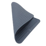 Dish Drying Mat Soft Flexible Rubber Heat Resistant Nonslip BPA Free Eco Friendly Wide Application Dish Drying PadBlue