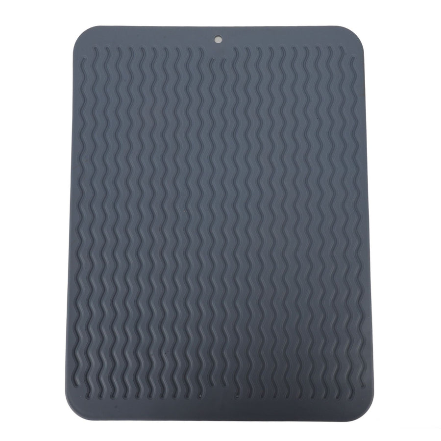 Dish Drying Mat Soft Flexible Rubber Heat Resistant Nonslip BPA Free Eco Friendly Wide Application Dish Drying PadBlue