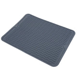 Dish Drying Mat Soft Flexible Rubber Heat Resistant Nonslip BPA Free Eco Friendly Wide Application Dish Drying PadBlue - Close-Up Angle