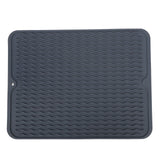 Dish Drying Mat Soft Flexible Rubber Heat Resistant Nonslip BPA Free Eco Friendly Wide Application Dish Drying PadBlue