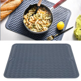 Dish Drying Mat Soft Flexible Rubber Heat Resistant Nonslip BPA Free Eco Friendly Wide Application Dish Drying PadBlue - Extra Image