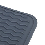 Dish Drying Mat Soft Flexible Rubber Heat Resistant Nonslip BPA Free Eco Friendly Wide Application Dish Drying PadBlue - Extra Image