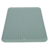 Dish Drying Mat Soft Flexible Rubber Heat Resistant Nonslip BPA Free Eco Friendly Wide Application Dish Drying PadGreen - Top-Down View
