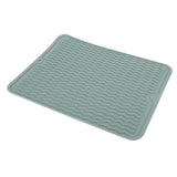 Dish Drying Mat Soft Flexible Rubber Heat Resistant Nonslip BPA Free Eco Friendly Wide Application Dish Drying PadGreen