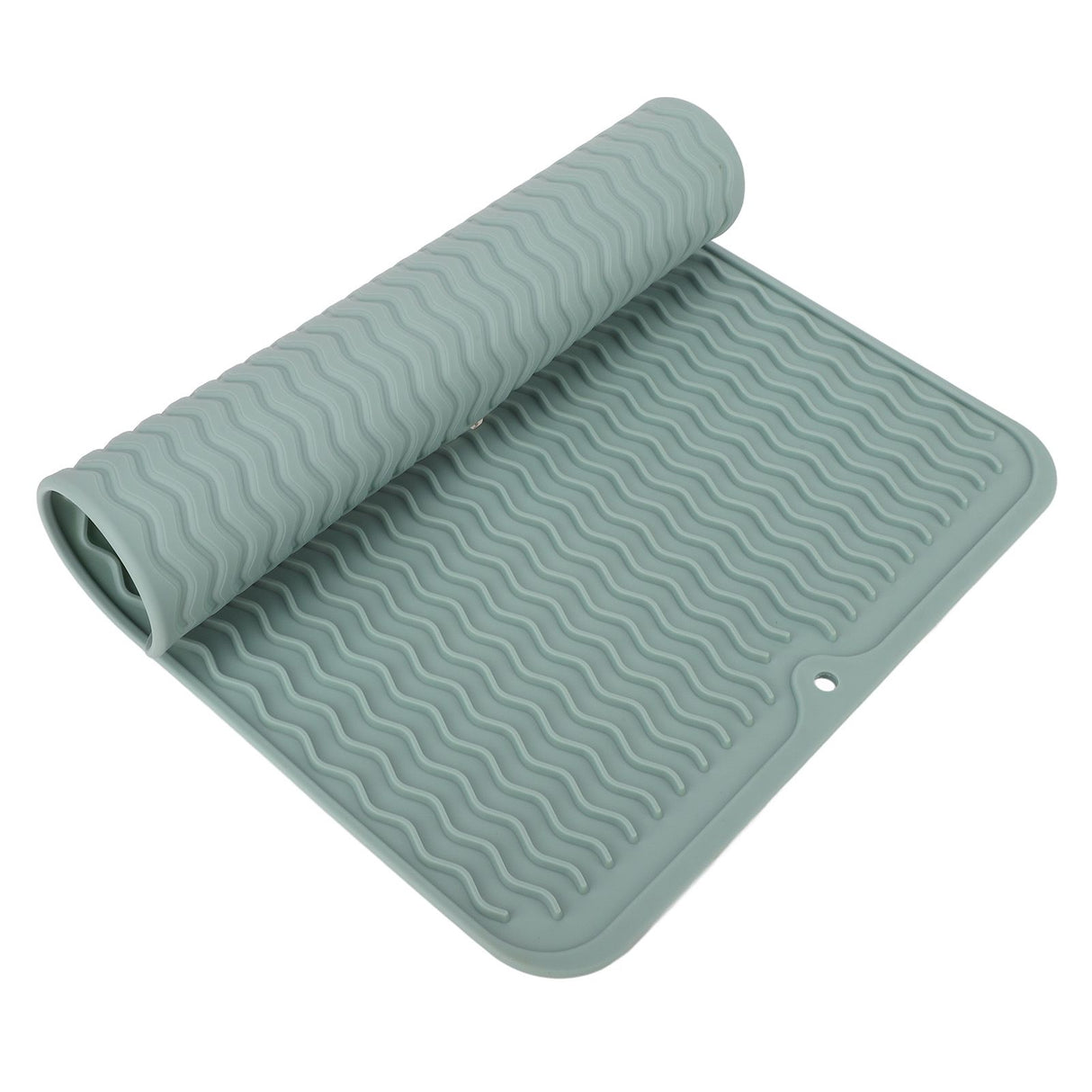 Dish Drying Mat Soft Flexible Rubber Heat Resistant Nonslip BPA Free Eco Friendly Wide Application Dish Drying PadGreen