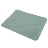 Dish Drying Mat Soft Flexible Rubber Heat Resistant Nonslip BPA Free Eco Friendly Wide Application Dish Drying PadGreen - Low Angle