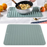 Dish Drying Mat Soft Flexible Rubber Heat Resistant Nonslip BPA Free Eco Friendly Wide Application Dish Drying PadGreen - Extra Image