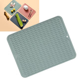 Dish Drying Mat Soft Flexible Rubber Heat Resistant Nonslip BPA Free Eco Friendly Wide Application Dish Drying PadGreen