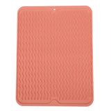 Dish Drying Mat Soft Flexible Rubber Heat Resistant Nonslip BPA Free Eco Friendly Wide Application Dish Drying PadPink