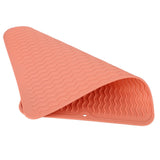 Dish Drying Mat Soft Flexible Rubber Heat Resistant Nonslip BPA Free Eco Friendly Wide Application Dish Drying PadPink