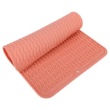 Dish Drying Mat Soft Flexible Rubber Heat Resistant Nonslip BPA Free Eco Friendly Wide Application Dish Drying PadPink - 45-Degree Angle