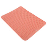 Dish Drying Mat Soft Flexible Rubber Heat Resistant Nonslip BPA Free Eco Friendly Wide Application Dish Drying PadPink - Extra Image