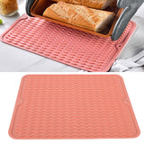 Dish Drying Mat Soft Flexible Rubber Heat Resistant Nonslip BPA Free Eco Friendly Wide Application Dish Drying PadPink