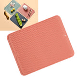 Dish Drying Mat Soft Flexible Rubber Heat Resistant Nonslip BPA Free Eco Friendly Wide Application Dish Drying PadPink