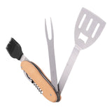 BBQ Tool Set 5 in 1 Multifunction Foldable Portable Spatula Brush Fork Bottle Opener Stainless Steel Grill Combo Set - 45-Degree Angle