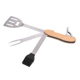 BBQ Tool Set 5 in 1 Multifunction Foldable Portable Spatula Brush Fork Bottle Opener Stainless Steel Grill Combo Set