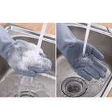 Silicone Gloves with bristles Waterproof Splashproof Oil Proof Soft Elastic Kitchen Dishwashing Silicone Cleaning GlovesGrey