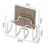 Kitchen Wall Pot Lid Holder Hole Free Rustproof Cutting Boards Quick Drying Rack for Kitchen - Top-Down View