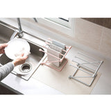 Washcloth Holder Foldable Hand Towel Holder Vertical Dish Cloth Storage Rack for KitchenGray