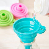 Kitchen Silicone Funnel Food Grade Silicone Foldable Funnel for Water Bottle Liquid TransferRandom Color - Side View