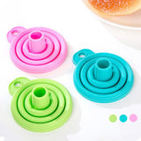 Kitchen Silicone Funnel Food Grade Silicone Foldable Funnel for Water Bottle Liquid TransferRandom Color - 45-Degree Angle