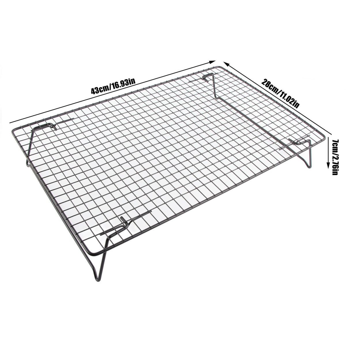 Cooling Rack Iron Bread Cookie Cake Cooling Net Oven Accessories for Dessert Coffee Shop Bakery Black