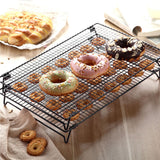 Cooling Rack Iron Bread Cookie Cake Cooling Net Oven Accessories for Dessert Coffee Shop Bakery Black - Extra Image