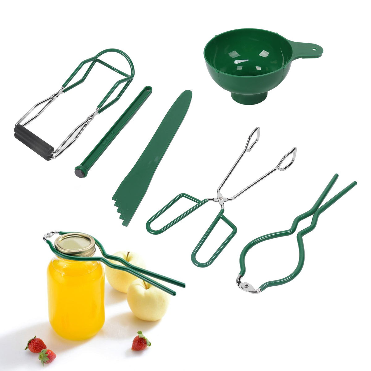 6 Pcs Canning Kit Canning Funnel Tong Bubble Popper Jar Wrench Lifter Magnetic Lid Lifter Jam Making Set