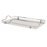 Large Rectangle Tray Stainless Steel Home Living Room Commercial Dishes Tray for Coffee Water Cups Fruit - Close-Up Angle