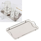 Large Rectangle Tray Stainless Steel Home Living Room Commercial Dishes Tray for Coffee Water Cups Fruit