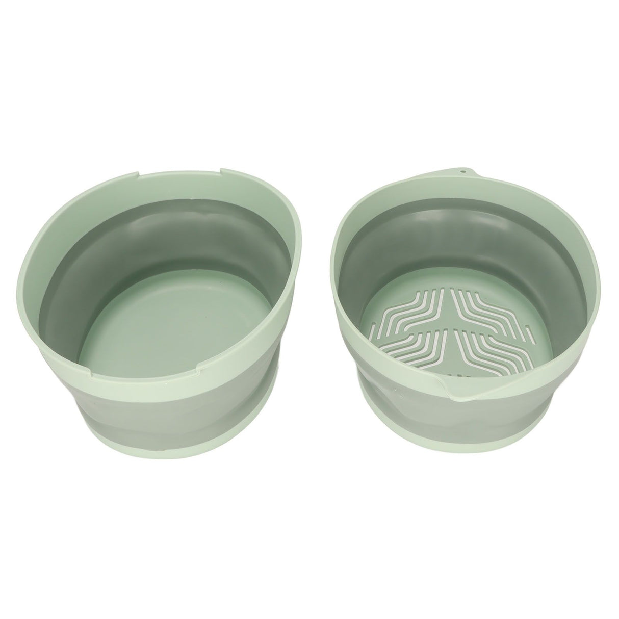 Double Layer Drain Basket Separate Design Foldable Portable Fruit Vegetable Storage Basket for Kitchen Outdoor Travel Green Small