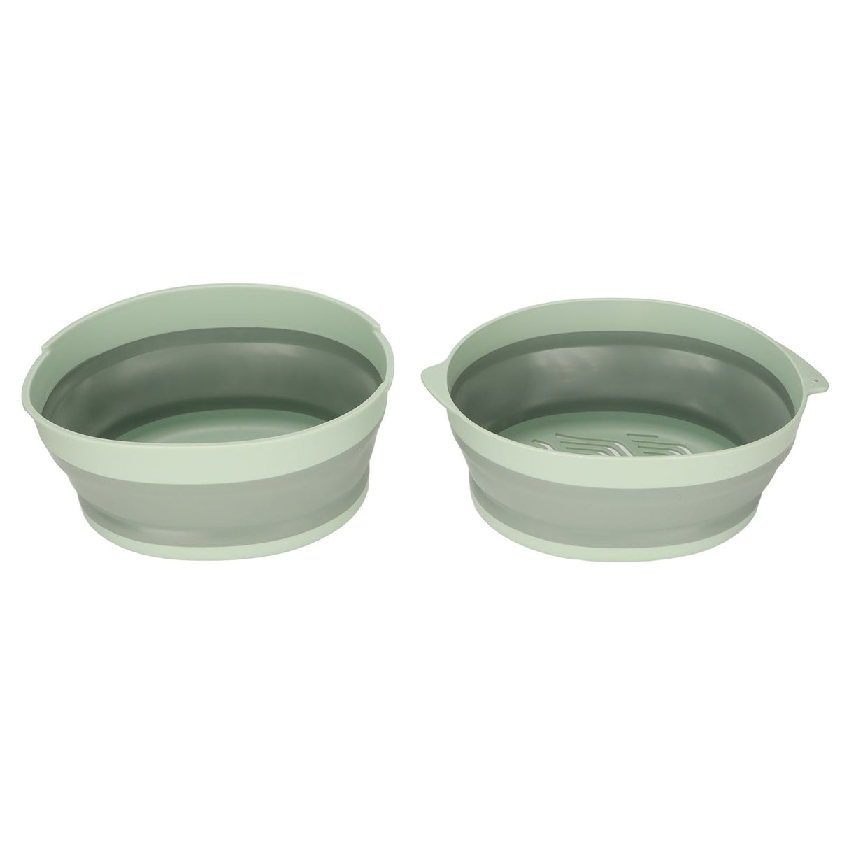Double Layer Drain Basket Separate Design Foldable Portable Fruit Vegetable Storage Basket for Kitchen Outdoor Travel Green Small