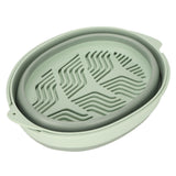 Double Layer Drain Basket Separate Design Foldable Portable Fruit Vegetable Storage Basket for Kitchen Outdoor Travel Green Small