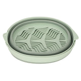 Double Layer Drain Basket Separate Design Foldable Portable Fruit Vegetable Storage Basket for Kitchen Outdoor Travel Green Small - Extra Image