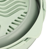 Double Layer Drain Basket Separate Design Foldable Portable Fruit Vegetable Storage Basket for Kitchen Outdoor Travel Green Small