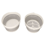 Double Layer Drain Basket Separate Design Foldable Portable Fruit Vegetable Storage Basket for Kitchen Outdoor Travel Gray White Small