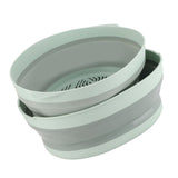 Double Layer Drain Basket Separate Design Foldable Portable Fruit Vegetable Storage Basket for Kitchen Outdoor Travel Green Large - Side View