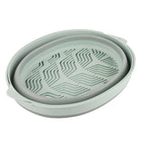 Double Layer Drain Basket Separate Design Foldable Portable Fruit Vegetable Storage Basket for Kitchen Outdoor Travel Green Large