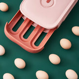 Drawer Egg Carton Large Capacity Egg Holder Multi Layer Chicken Egg Storage Container with Lid for Refrigerator Pink - 45-Degree Angle