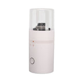 Electric Coffee Grinder USB Charge Coarse and Fine Grinding Adjustable Small Auto Coffee Beans Mill White for Home - Close-Up Angle