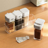 Seasoning Container Compact Portable Transparent Condiment Bottle for Kitchen Home 4 Seasoning Bottle - Front View