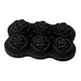 Rose Ice Cube Tray Silicone 6 Cubes No BPA Ice Making Accessory with Lid for Cocktail Whisky Black - Extra Image