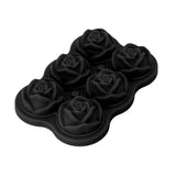 Rose Ice Cube Tray Silicone 6 Cubes No BPA Ice Making Accessory with Lid for Cocktail Whisky Black - Extra Image