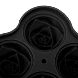 Rose Ice Cube Tray Silicone 6 Cubes No BPA Ice Making Accessory with Lid for Cocktail Whisky Black