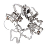 12pcs Christmas Cookie Cutters Christmas Theme Quick Release Stainless Steel Cookie Cutters Silver with Storage Rings for Cake